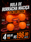 BOLA BORRACHA MACIÇA 7 CM DIÂMETRO (COM CORDA) 4 BOLAS