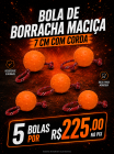 BOLA BORRACHA MACIÇA 7 CM DIÂMETRO (COM CORDA) 5 BOLAS